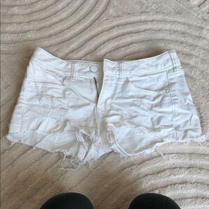 Express White Distressed Jean Shorts